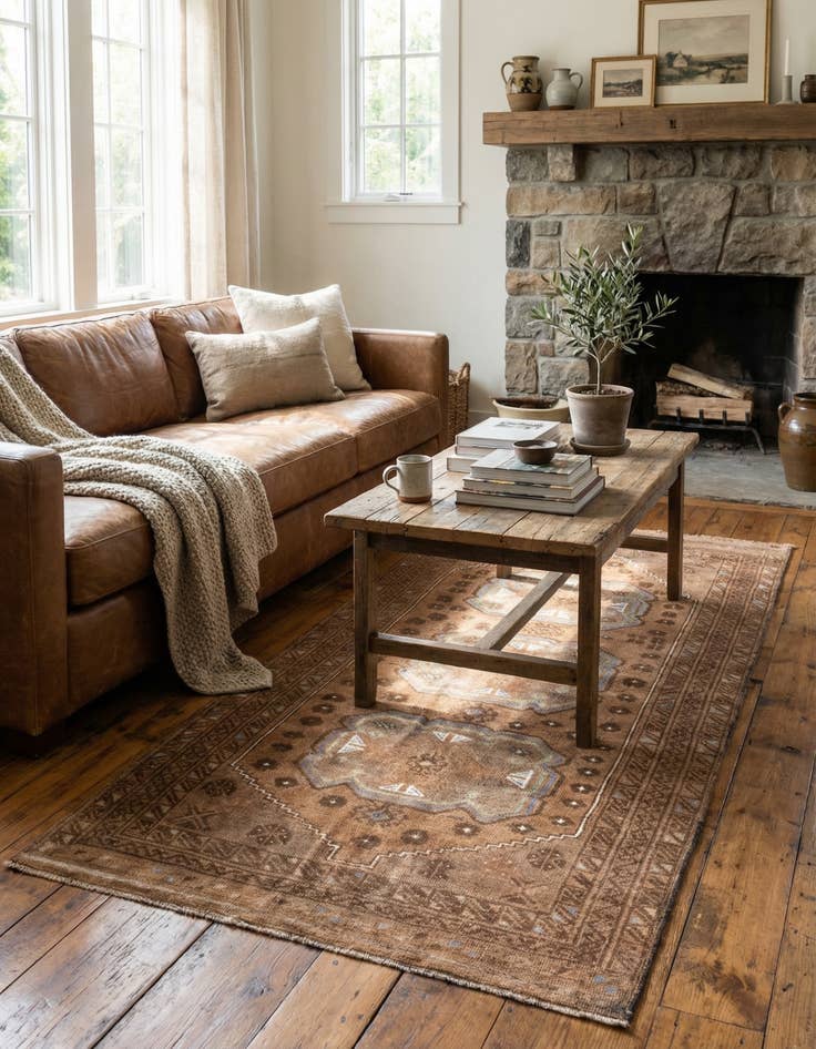 Detail image of  3' 6 x 6' 4  Hand Knotted Ultra Vintage Persian Wool Rug