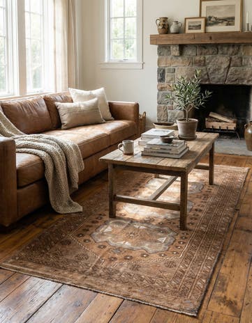 3' 6 x 6' 4 Hand Knotted Ultra Vintage Persian Wool Rug
