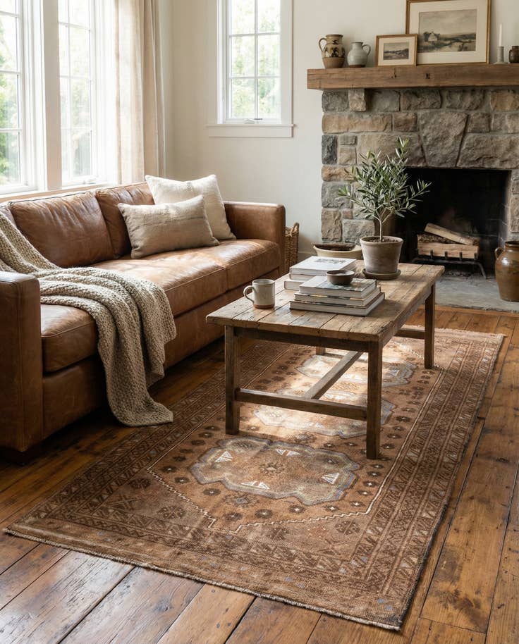 Detail image of 3' 6 x 6' 4 Hand Knotted Ultra Vintage Persian Wool Rug