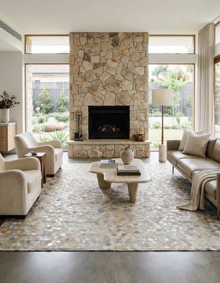 Detail image of 8' x 10' Cowhide Leather Rug