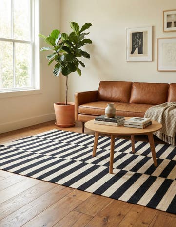 4' 2 x 6' Hand Woven Kilim Modern Wool Rug