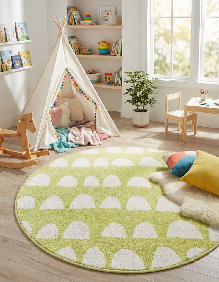 Detail image of  3' 3 x 3' 3 Whimsy Kids Round Rug