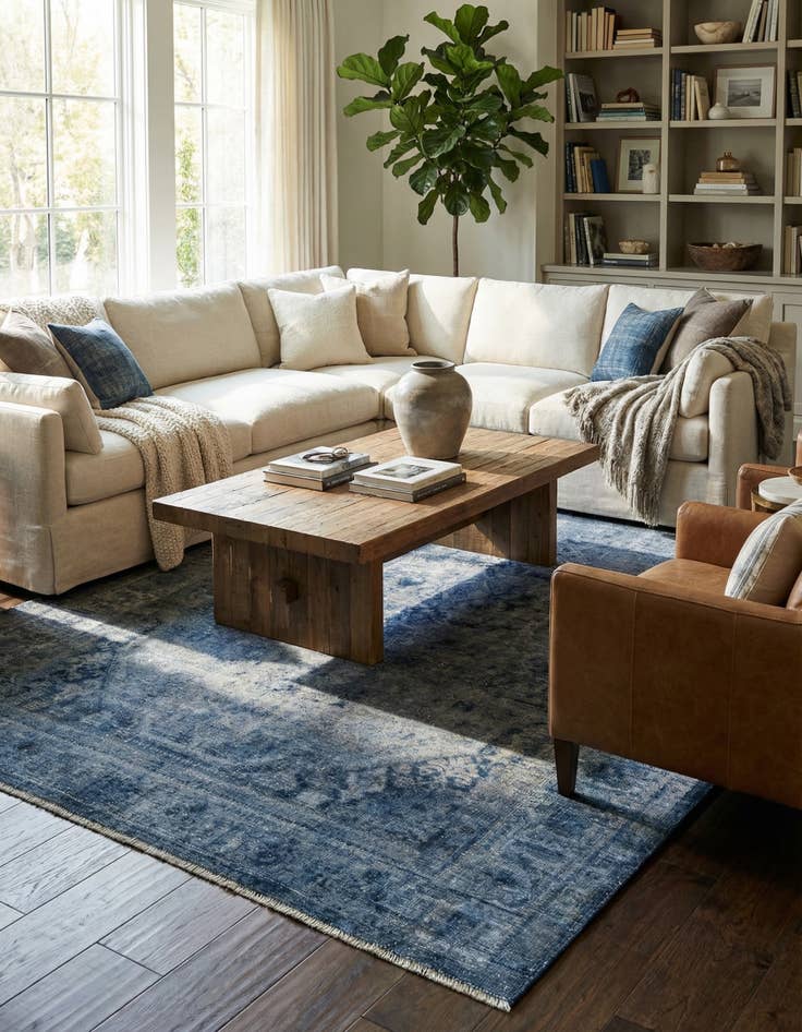 Detail image of 7' 10 x 11' 1  Hand Knotted Ultra Vintage Persian Wool Rug