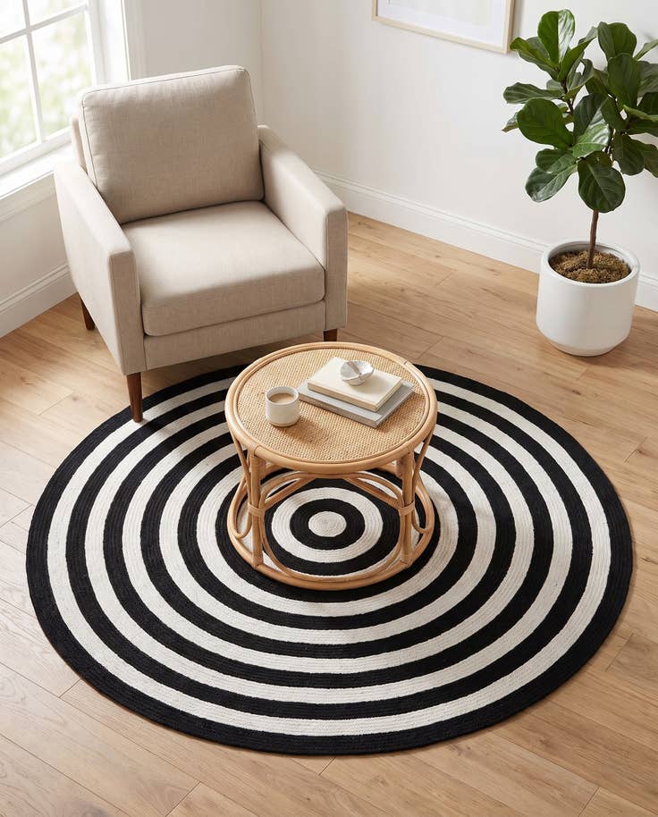 Detail image of 5' 3 x 5' 3 Easy-Clean Eco Verse Washable Indoor / Outdoor Round Rug