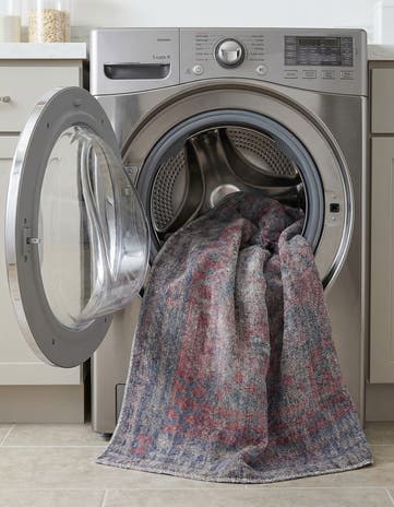 Rust Blue Washable Sisu Square Rug