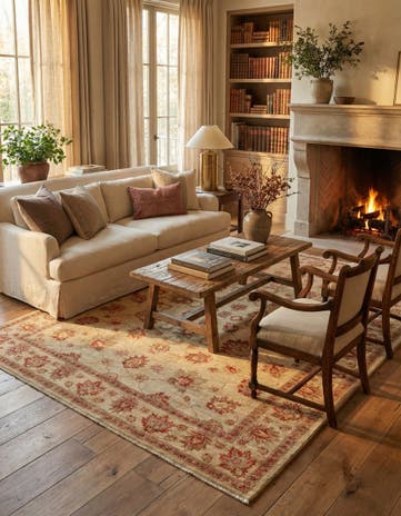 6' x 8' 3 Hand Knotted Peshawar Ziegler Rug