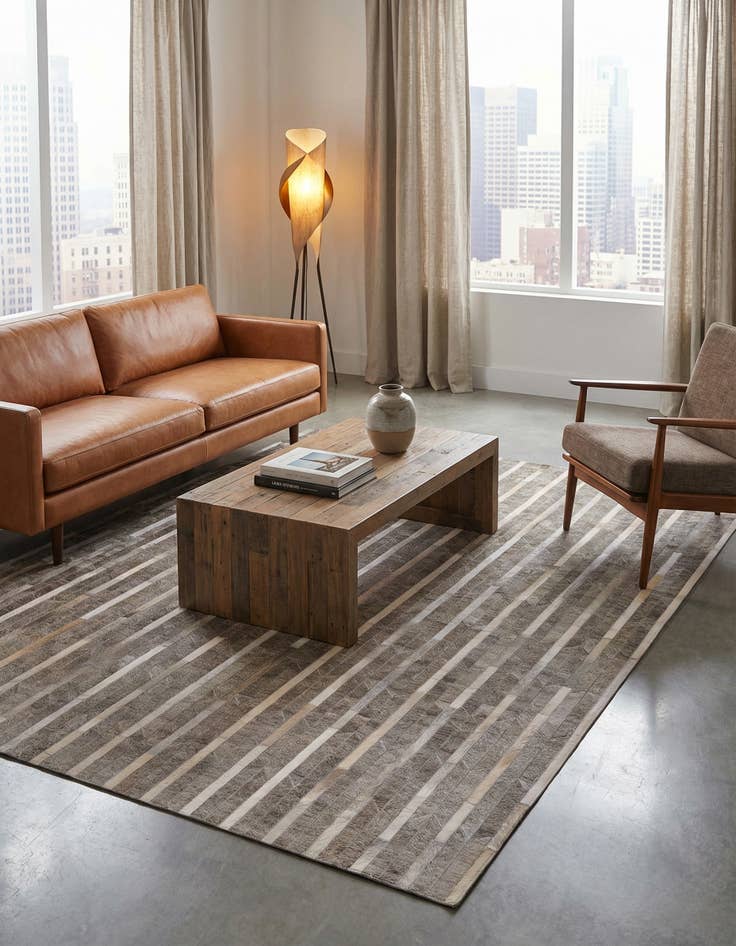 Detail image of  5' 1 x 7' 10 Cowhide Rug