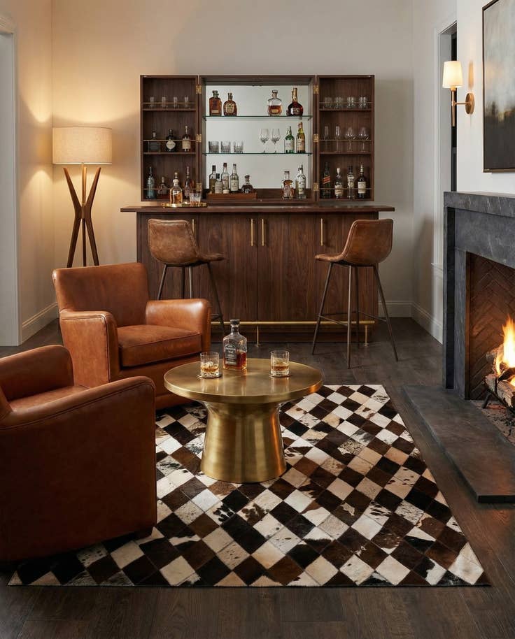 Detail image of 4' x 5' 11 Cowhide Stocks Rug
