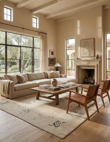9' x 12' Hand Knotted Oushak Wool Rug