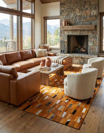 8' x 9' 10 Cowhide - Patchwork Rug