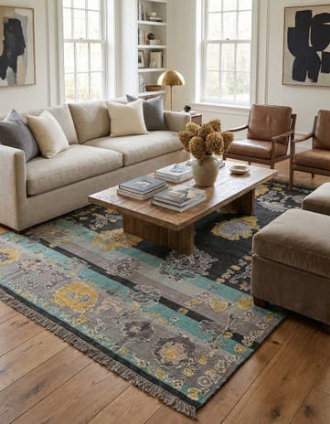 8' 2 x 10' 7 Hand Knotted Oushak Wool Rug