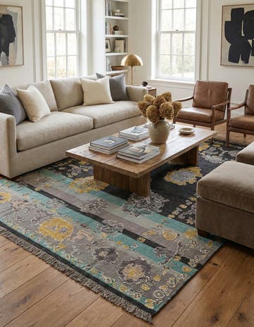 8' 2 x 10' 7 Hand Knotted Oushak Wool Rug