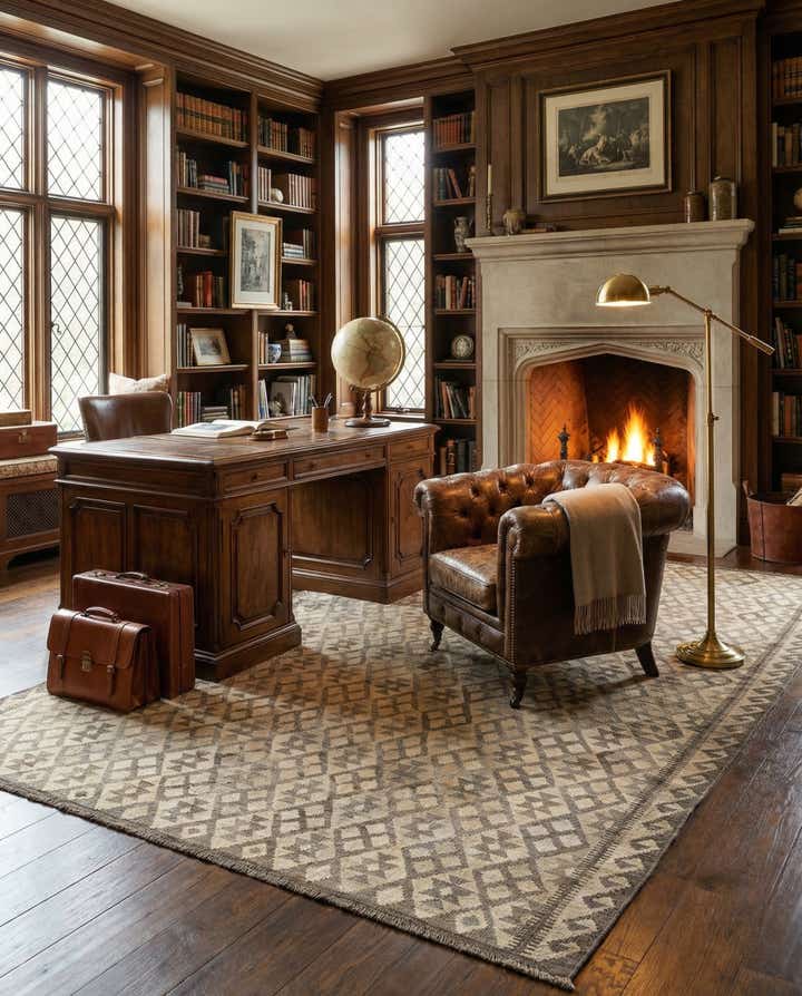 7' 2 x 9' 11 Hand Woven Kilim Maymana Wool Rug