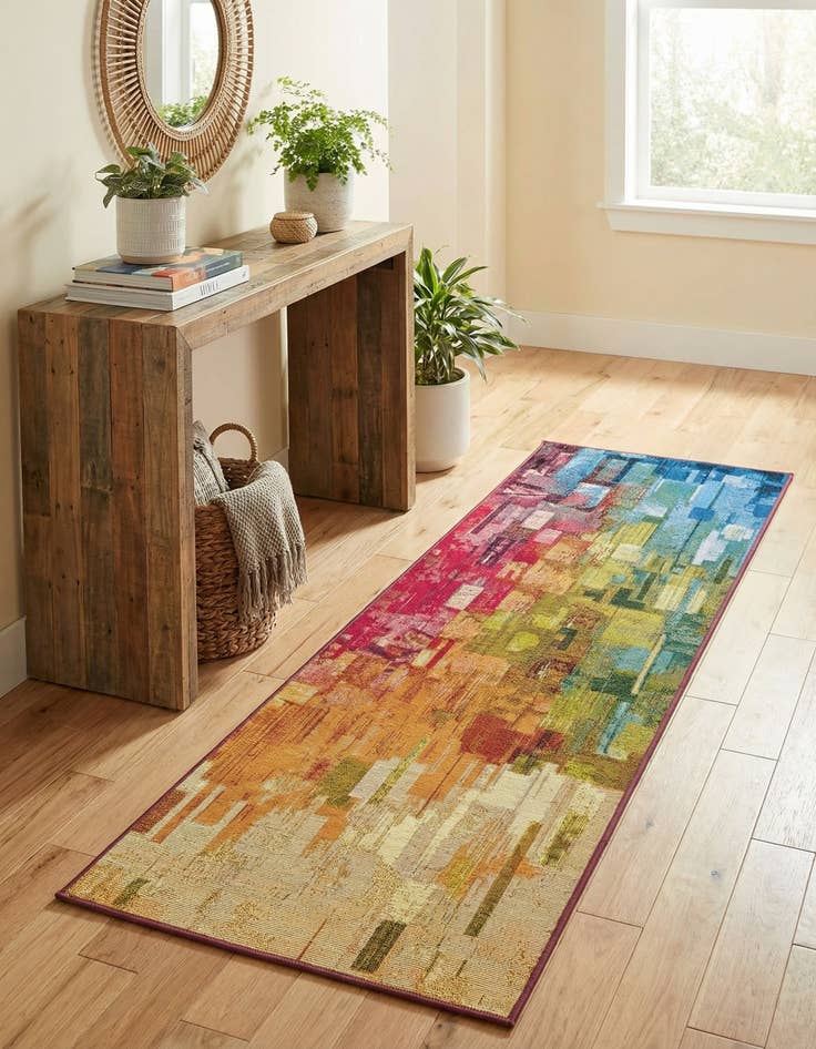 Detail image of 2' x 8'  Washable Modern Indoor / Outdoor Runner Rug