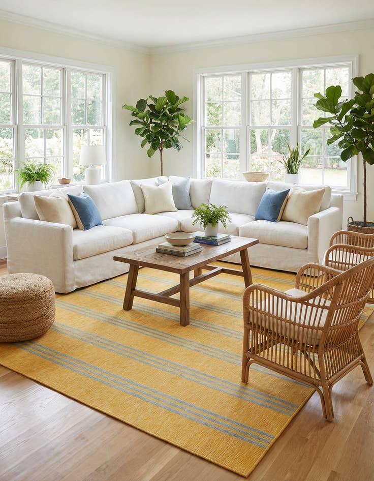 Detail image of 13' x 13'  Washable Jill Zarin Anguilla Indoor / Outdoor Square Rug