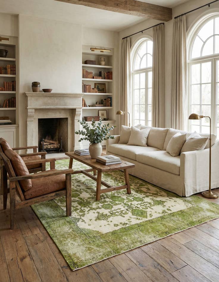 Detail image of 6' 4 x 9' 8  Hand Knotted Ultra Vintage Persian Wool Rug