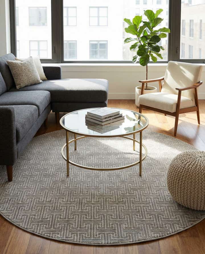 5' 3 x 5' 3 Uptown Park Avenue Round Rug