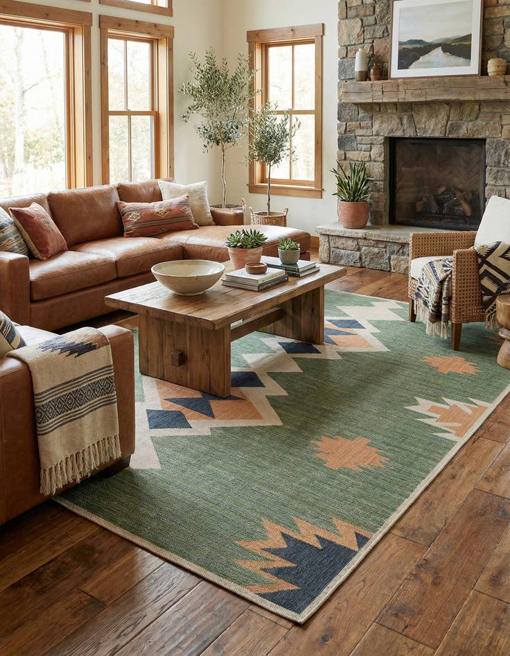 Detail image of 12' x 16'  Washable Baja Indoor / Outdoor Rug