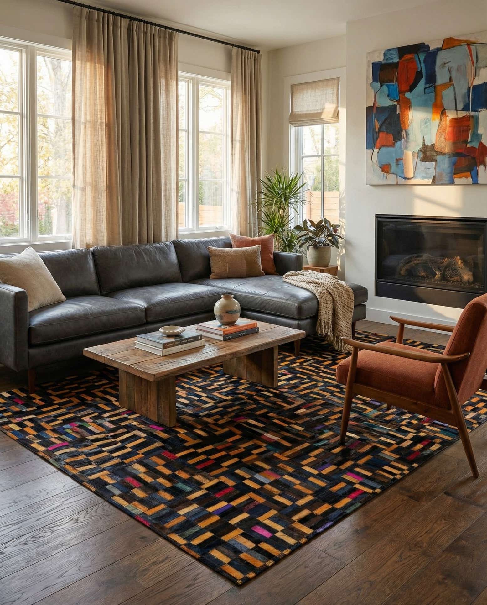 5' 1 x 7' 11 Cowhide - Patchwork Rug