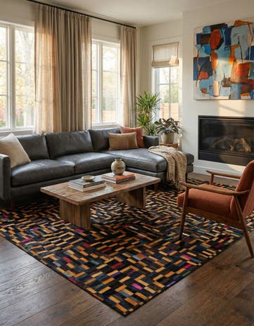 5' 1 x 7' 11 Cowhide - Patchwork Rug