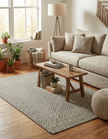 4' 1 x 6' 1 Handmade Tweed Braided Jute Rug