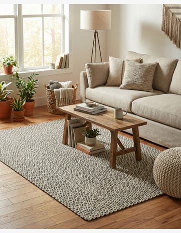 Gray Handmade Tweed Braided Jute Rug