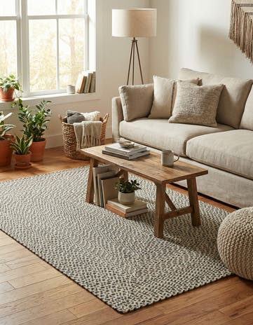 4' 1 x 6' 1 Handmade Tweed Braided Jute Rug