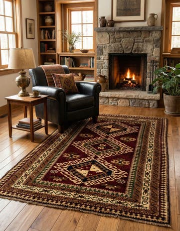 4' 1 x 6' 3 Hand Knotted Kars Wool Rug