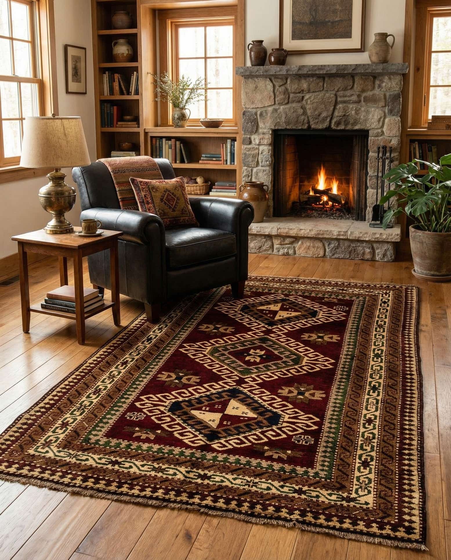 4' 1 x 6' 3 Hand Knotted Kars Wool Rug