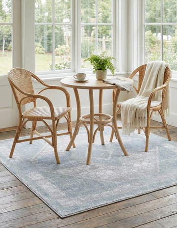 Gray Green Kamala Washable Square Rug