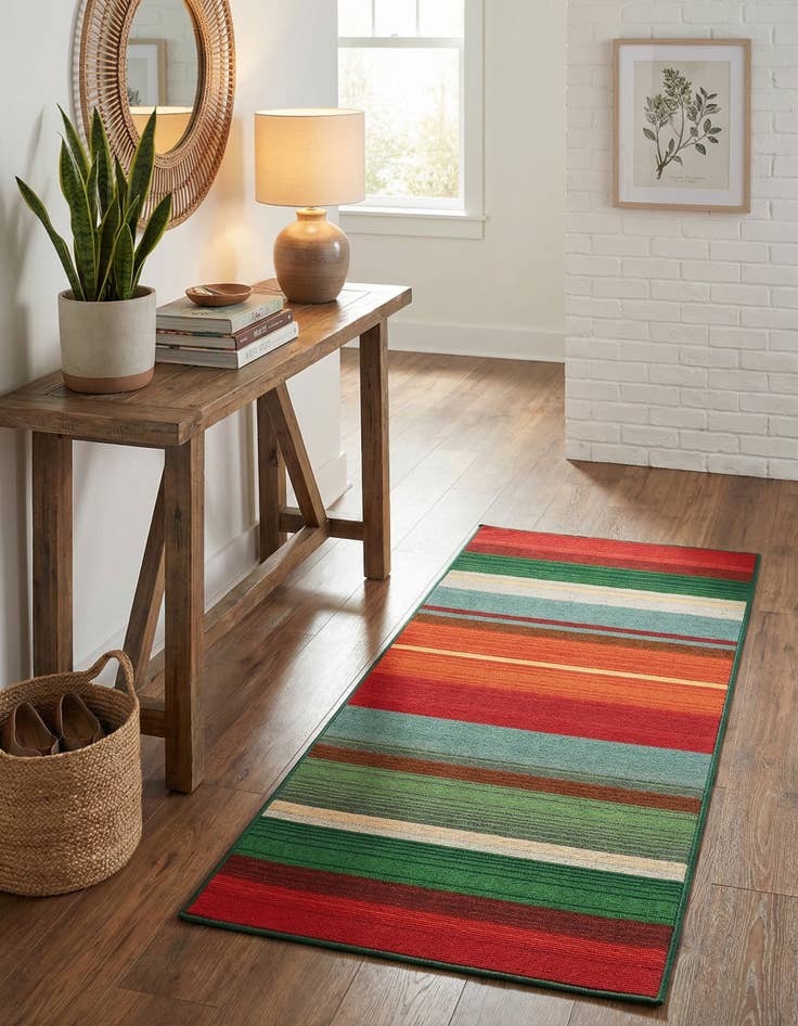 Detail image of 2' x 4'  Washable Modern Indoor / Outdoor Runner Rug