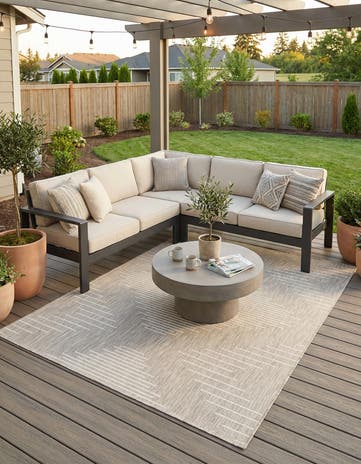 7' x 10' Easy-Clean Modern Indoor / Outdoor Rug