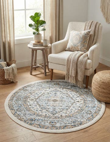 Blue Nyla Round Rug