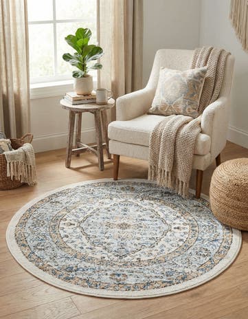 Blue Nyla Round Rug