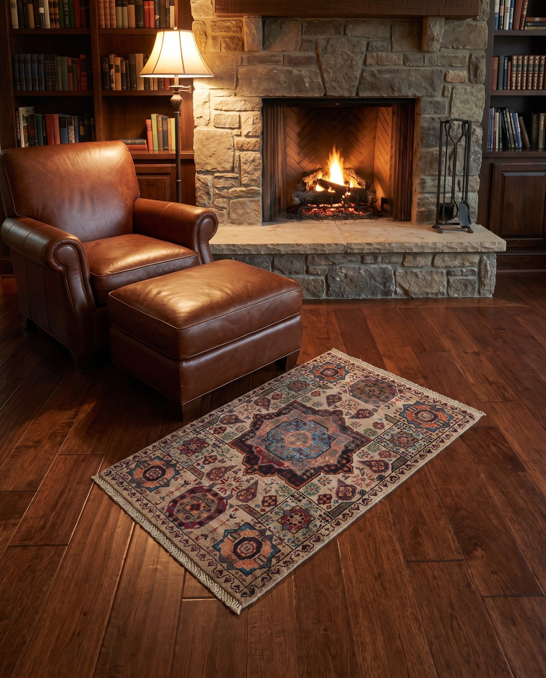 2' 1 x 3' Hand Knotted Mamluk Ziegler Rug