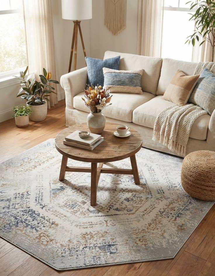 Detail image of 5' 3 x 5' 3 Highbury Octagon Rug