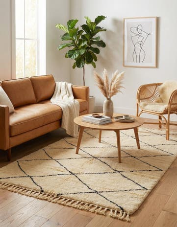 5' 2 x 8' 6 Hand Knotted Moroccan Wool Rug
