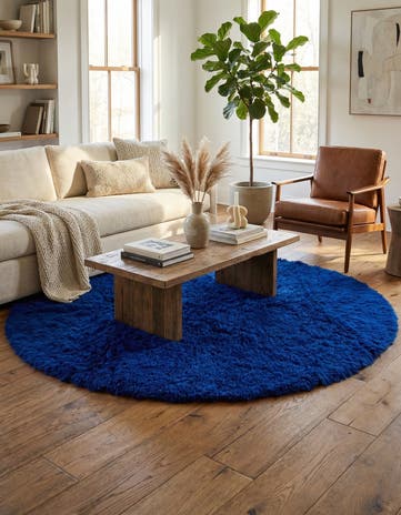 6' 5 x 6' 5 Hand Knotted Moroccan Wool Round Rug