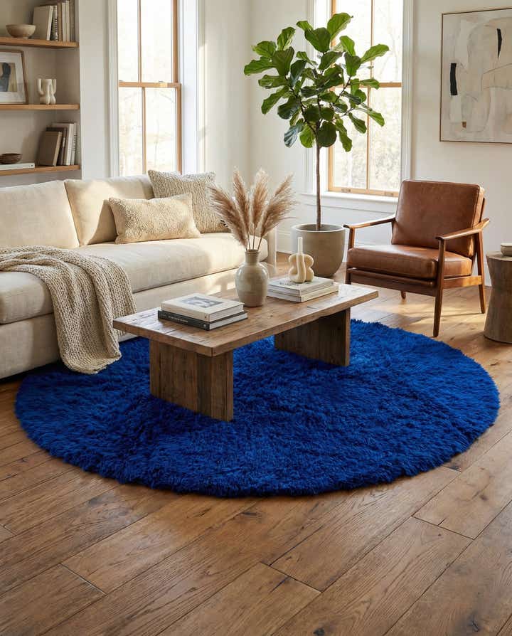 6' 5 x 6' 5 Hand Knotted Moroccan Wool Round Rug