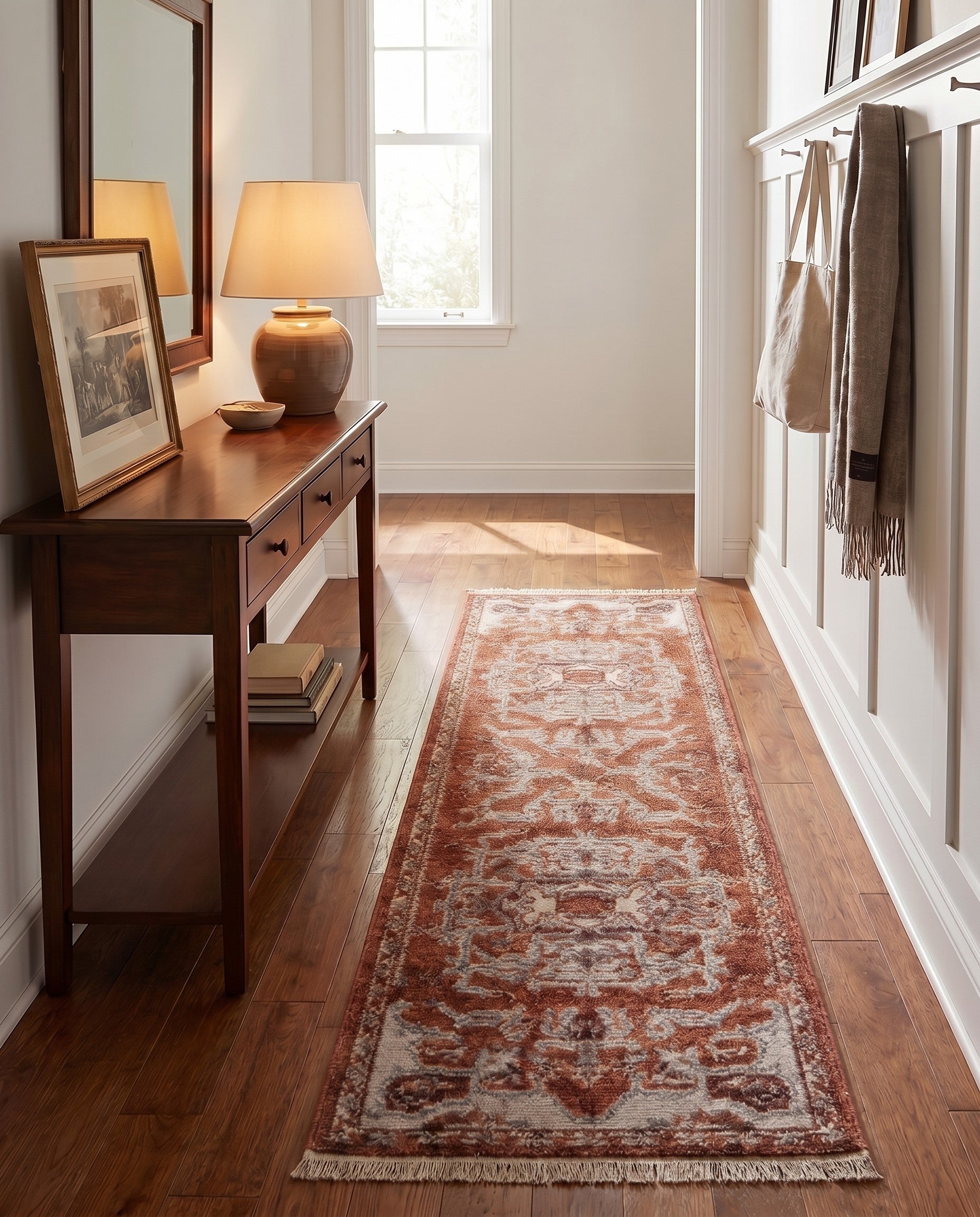 Terracotta Rust Red Grand Tradition Runner Rug