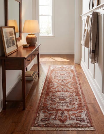 Terracotta Rust Red Grand Tradition Runner Rug