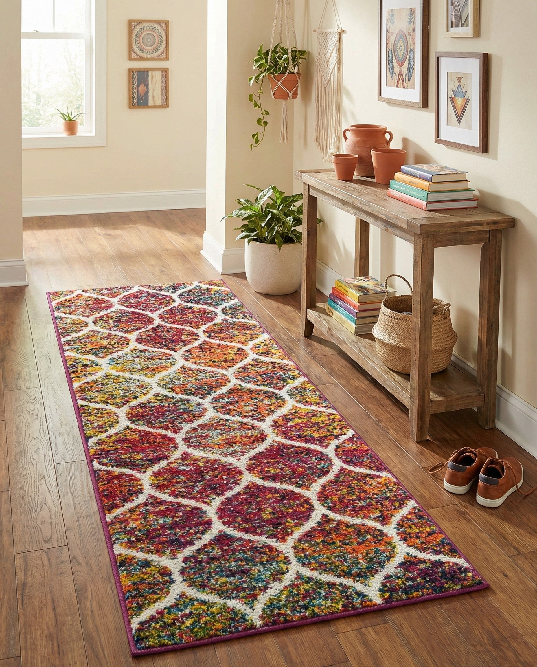  2' x 5' Lattice Frieze Runner Rug