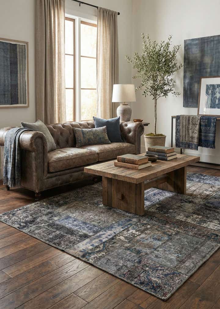 4' 7 x 6' 3 Hand Knotted Ultra Vintage Persian Wool Rug