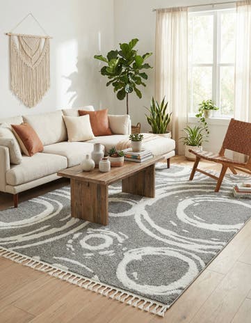 Gray Boho Rug