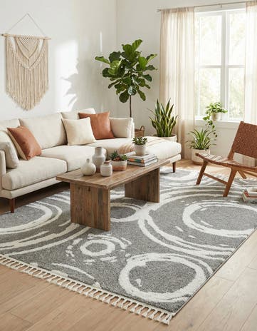 Gray Boho Rug