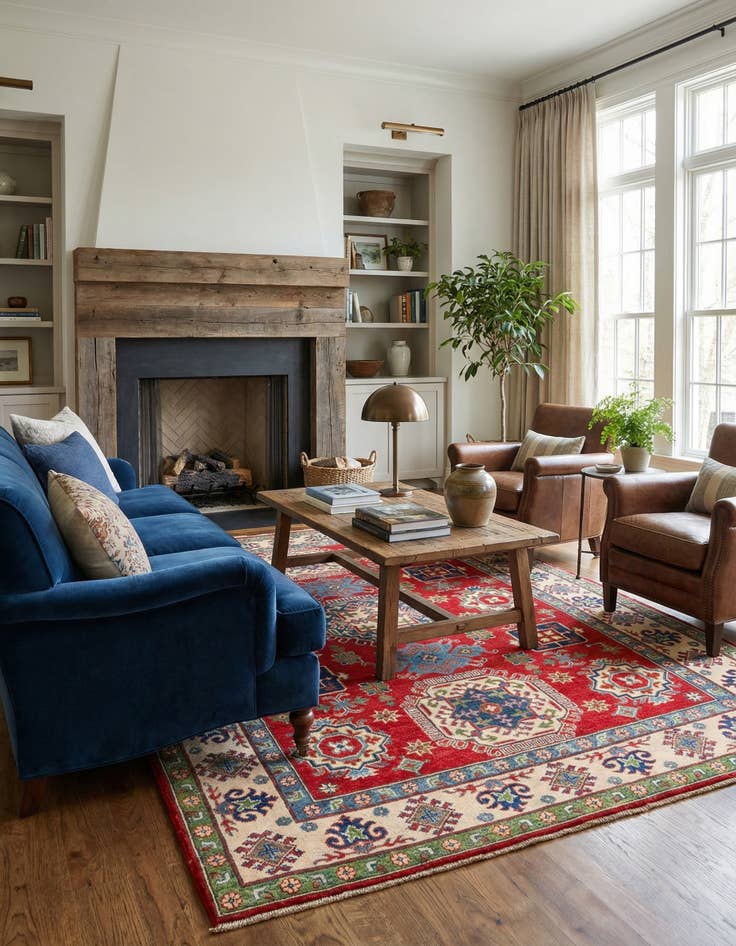 Detail image of 5' 5 x 8'  Hand Knotted Kazak Rug