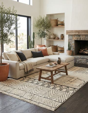 9' 10 x 14' Hand Knotted Moroccan Wool Rug