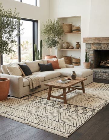 9' 10 x 14' Hand Knotted Moroccan Wool Rug