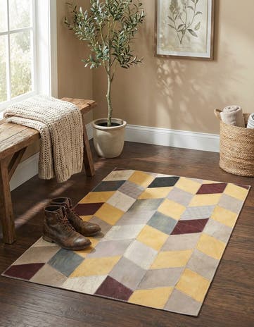 2' x 3' Cowhide Leather Rug