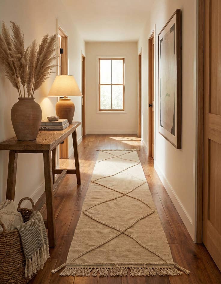 Detail image of 2' 4 x 10' 4 Hand Woven Moroccan Wool Runner Rug